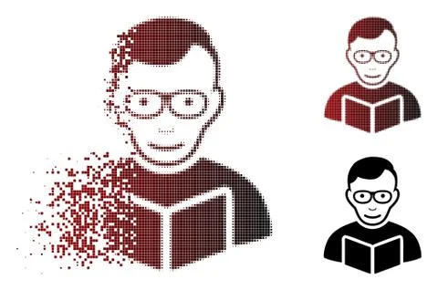 Dispersed Dotted Halftone Reader Icon 库存插图