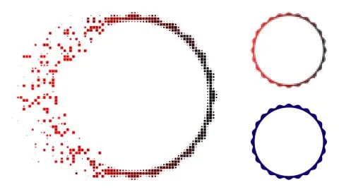Dispersed Pixel Halftone Certificate Rosette Circular Frame Icon Stockillustratie