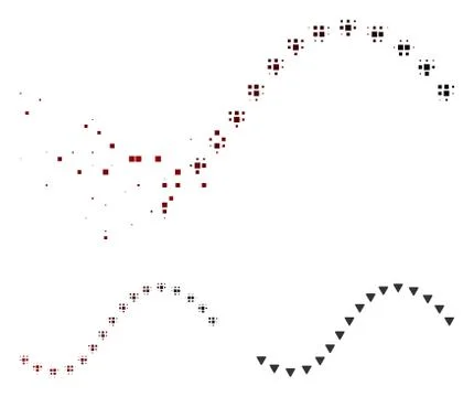 Dispersed Pixel Halftone Dotted Function Line Icon イラスト素材