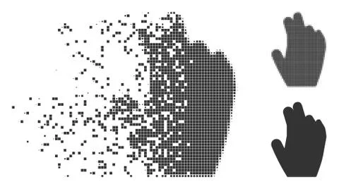 Dispersed Pixel Halftone Manage Hand Icon Illustrazione stock