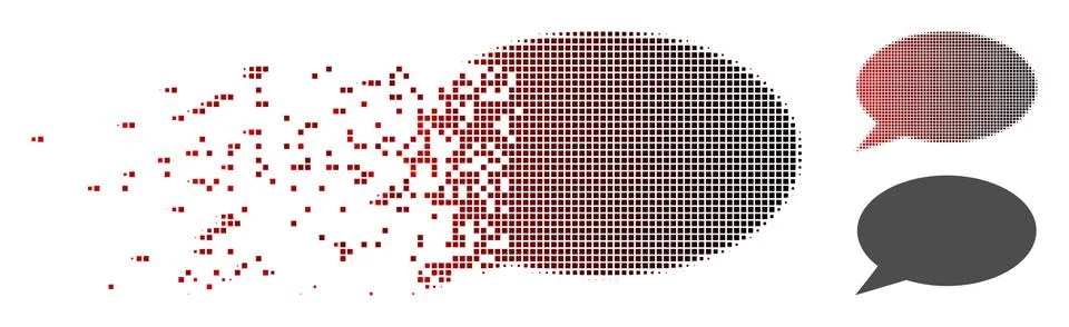 Dispersed Pixel Halftone Message Cloud Icon Illustrazione stock