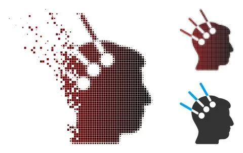 Dispersed Pixel Halftone Neural Interface Icon Ilustração Stock