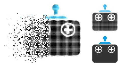 Dispersed Pixel Halftone Remote Control Device Icon Stock Illustration