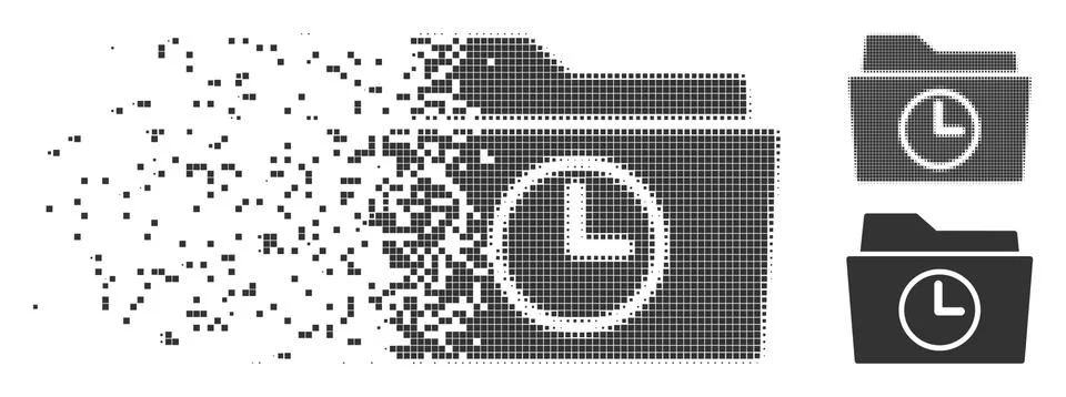 Dispersed Pixel Halftone Temporary Folder Icon イラスト素材