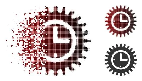 Dispersed Pixel Halftone Time Options Icon Illustrazione stock
