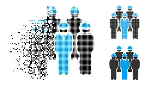 Dispersed Pixelated Halftone Developer Staff Icon Illustrazione stock