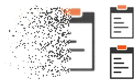 Dispersed Pixelated Halftone Pad Text Icon Illustrazione stock
