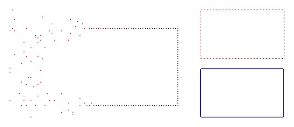 Dispersed Pixelated Halftone Rounded Rectangle Frame Icon Stock Illustration