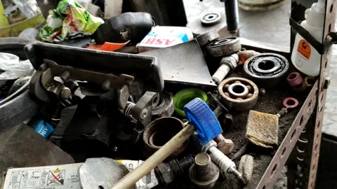 Dispersed tools at the workshop Stock-Footage 262818280