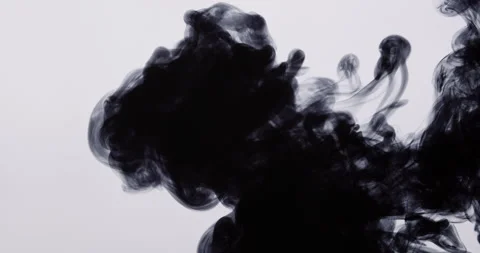 A Dispersing Black Ink Cloud Stock Footage 170604320