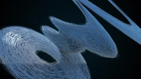 Dispersion abstract 3d element, computer generated. 3d rendering modern Stock Illustration