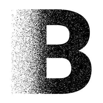 Dispersion Exploding Particles Capital Letter B Black White 스톡 일러스트