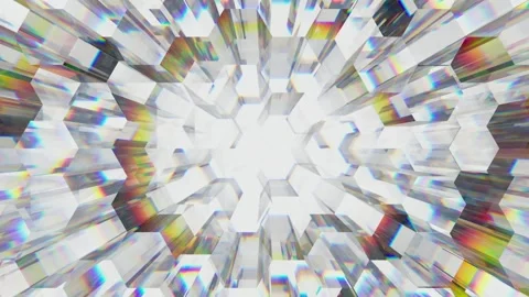 Dispersion of light moving hexagons. Animated technology background. Seamless Stock Footage 138621383