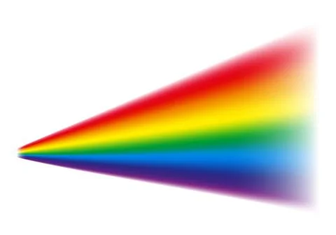 Dispersion light. Optical light dispersion effect. Refraction of the white light Stock Illustration