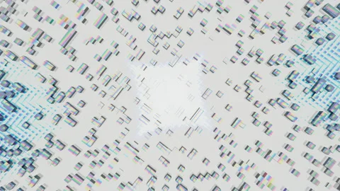 Dispersion of light when moving polyhedrons on a white background. Stock Footage 124734546