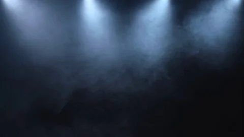 Dispersion of smoke on a black background with low lighting fittings Stock Footage 84330208