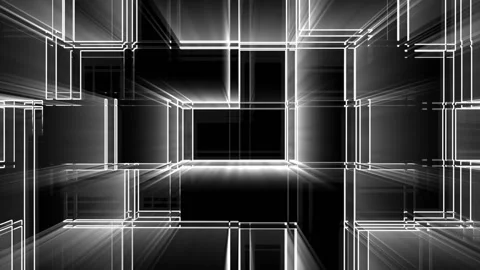 Displace cube lines stroke black extrude motion background VJ loop Stock Footage 145129679