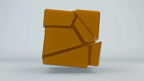 Displacement orange cube. Abstract seamless loop background Stock Footage 81753630