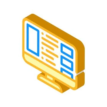 Display advertising isometric icon vector illustration Illustrazione stock
