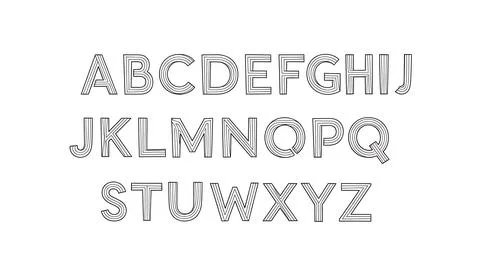 Display of alphabet letters in bold style Stock Illustration