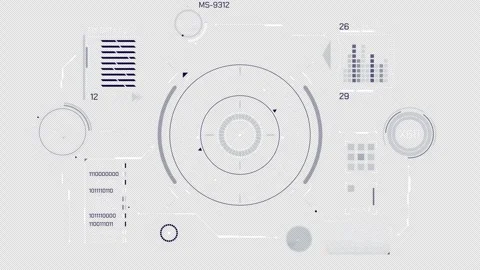 Display with animated HUD elements and infographics for information handling 스톡 동영상 302415976