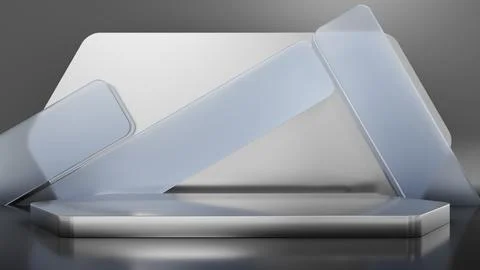 Display background with blurred glass elements. 3D illustration Stockillustratie