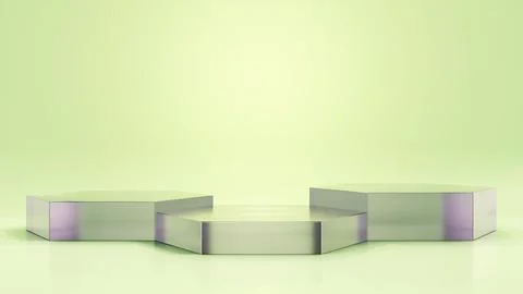 Display background with blurred glass elements. 3D illustration Stockillustratie