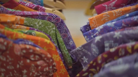 Display Batik with bokeh background Stock Footage 125801543