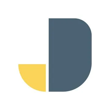 Display bauhaus vector font bold letter logo J alphabet capital geometry Type Stock Illustration
