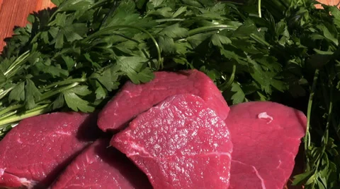 Display of beef steak Stock Footage 39908887
