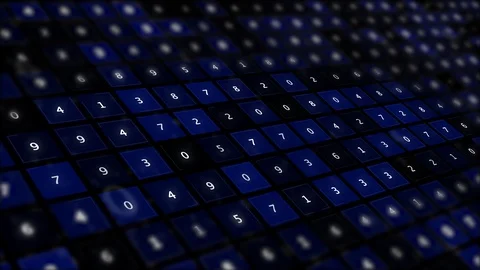 Display of binary code data with rows of numbers symbols. Video stock 112664063