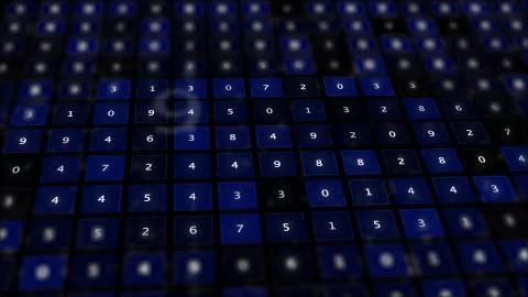 Display of binary code data with rows of numbers symbols. Stock Illustration