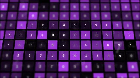 Display of binary code data with rows of numbers symbols. Illustrazione stock