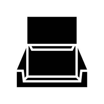 Display box cardboard packaging glyph icon vector illustration Stock Illustration