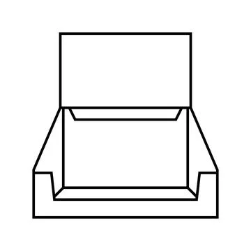 Display box cardboard packaging line icon vector illustration Stock Illustration