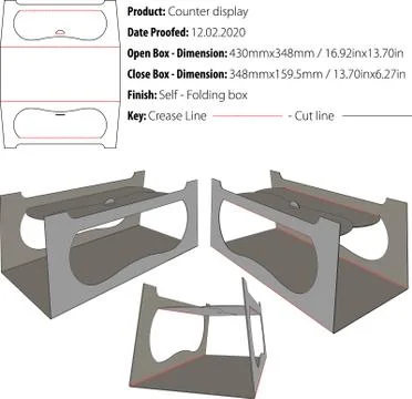 Display Box Packaging template die cut vector 1-eps Illustrazione stock