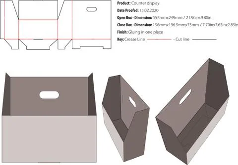 Display Box Packaging template die cut vector 2-eps Stock Illustration