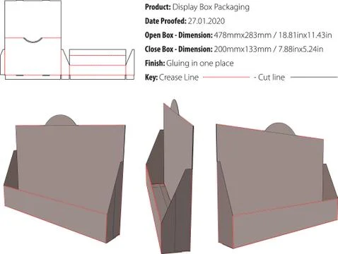 Display Box Packaging template die cut vector-eps Stock Illustration