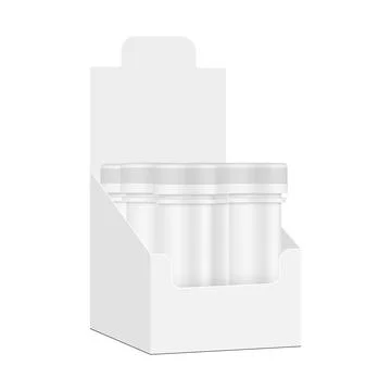 Display Box with Plastic Tubes for Vitamins or Effervescent Tablets Stock Illustration