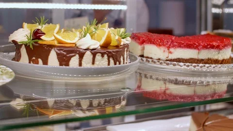 The display of cakes Stock Footage 92356339