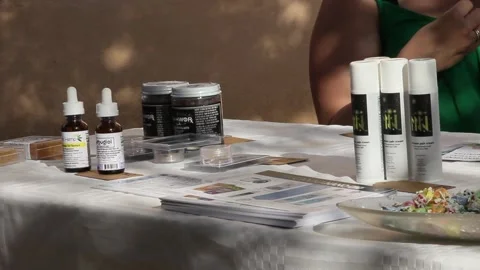Display of cannabis products Stock Footage 154561850