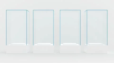 Display case. 3d render. isolated on gray background 스톡 일러스트