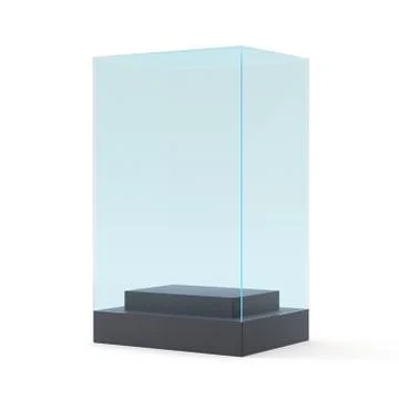 Display case. 3d render. isolated on gray background Stock Illustration