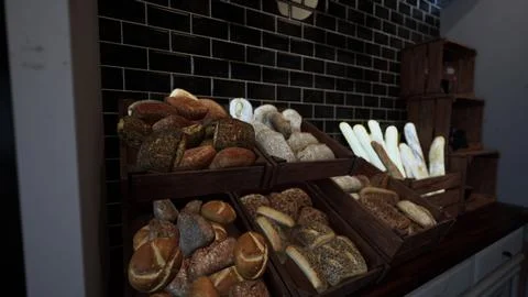 Display Case Filled With Assorted Bread 스톡 일러스트