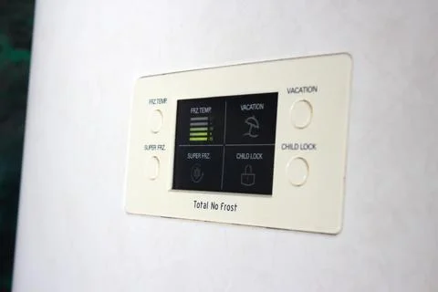 Display for changing temperature on a smart fridge at home 写真素材