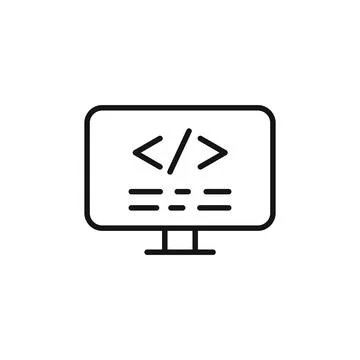 Display Code Icon for Coding Tutorials and Developer Resources Stock Illustration