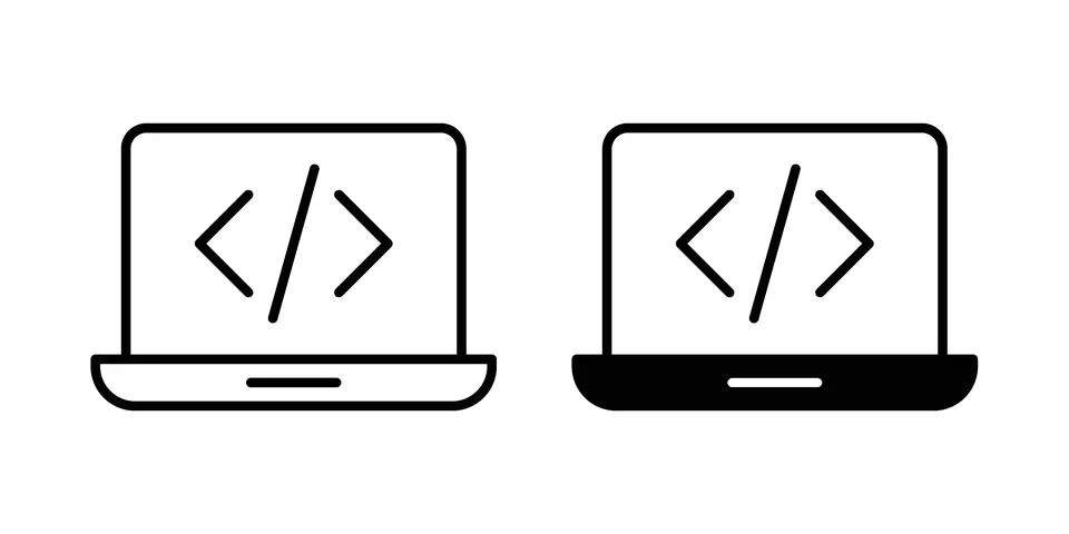 Display code icon Illustration set. Vector Eps10 for apps Illustrazione stock