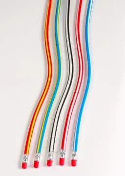 A display of colored pencils Stock-Fotos
