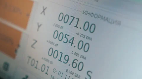 The display of control milling machine, on which going the program Stock Footage 68355635