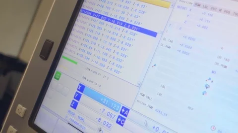 The display of control milling machine, on which going the program Stock Footage 82710168
